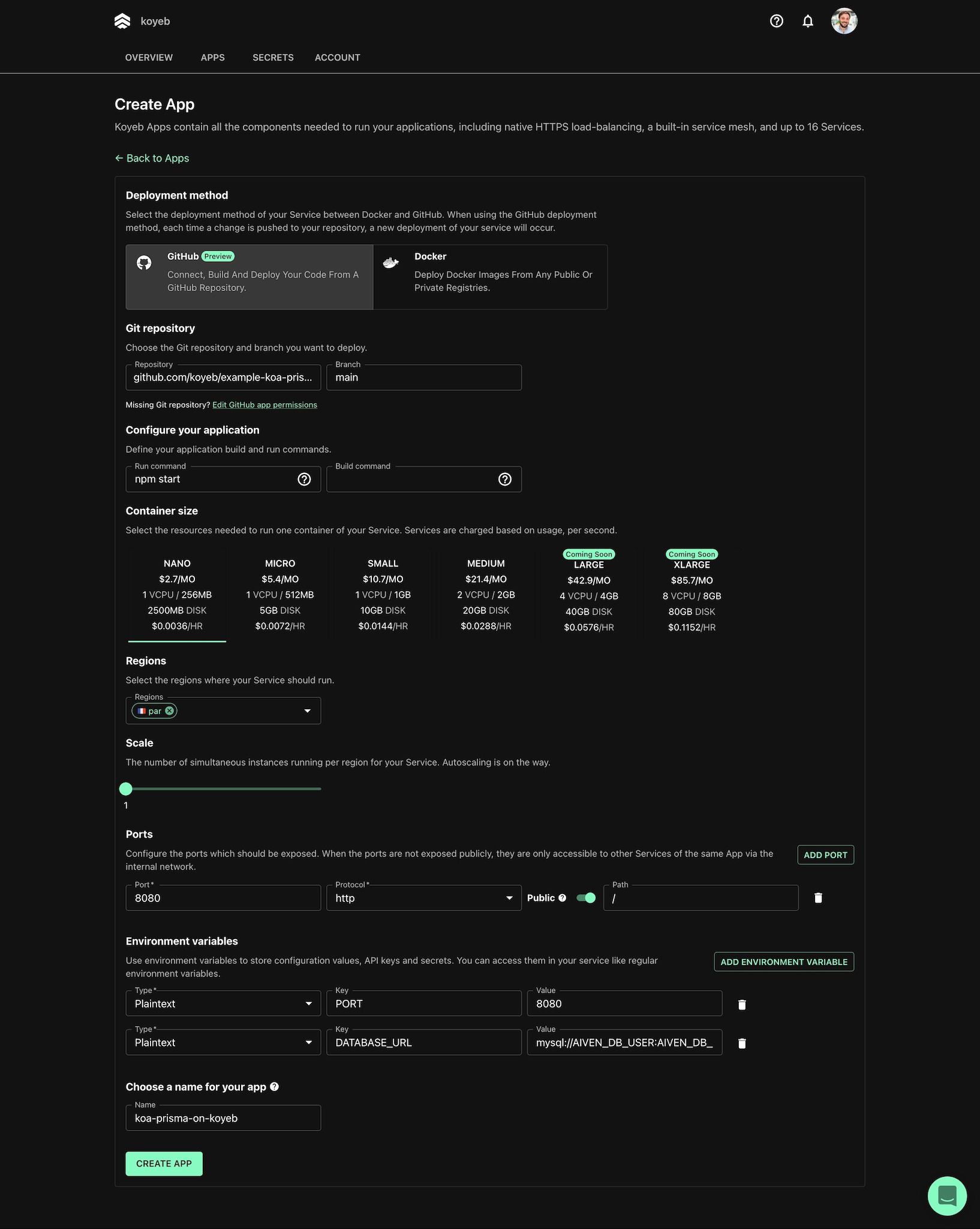 Deploy on Koyeb