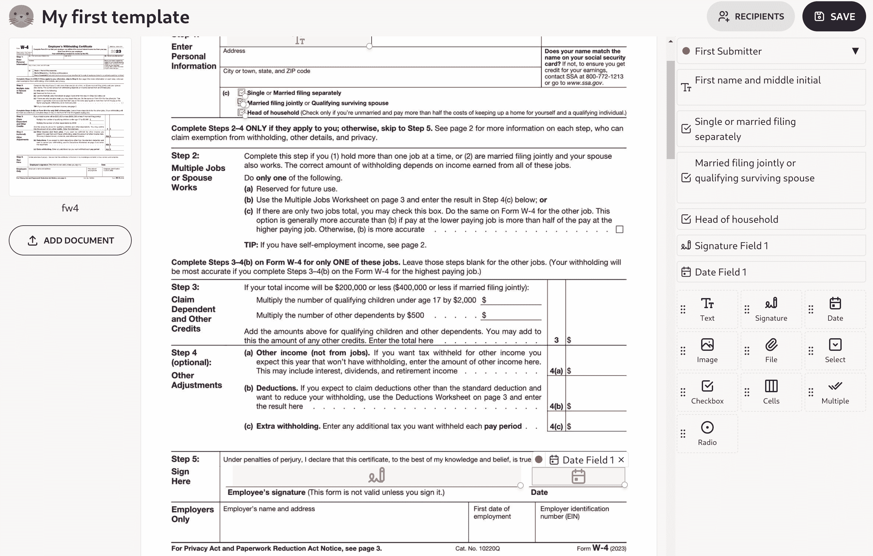 DocuSeal signature and date example